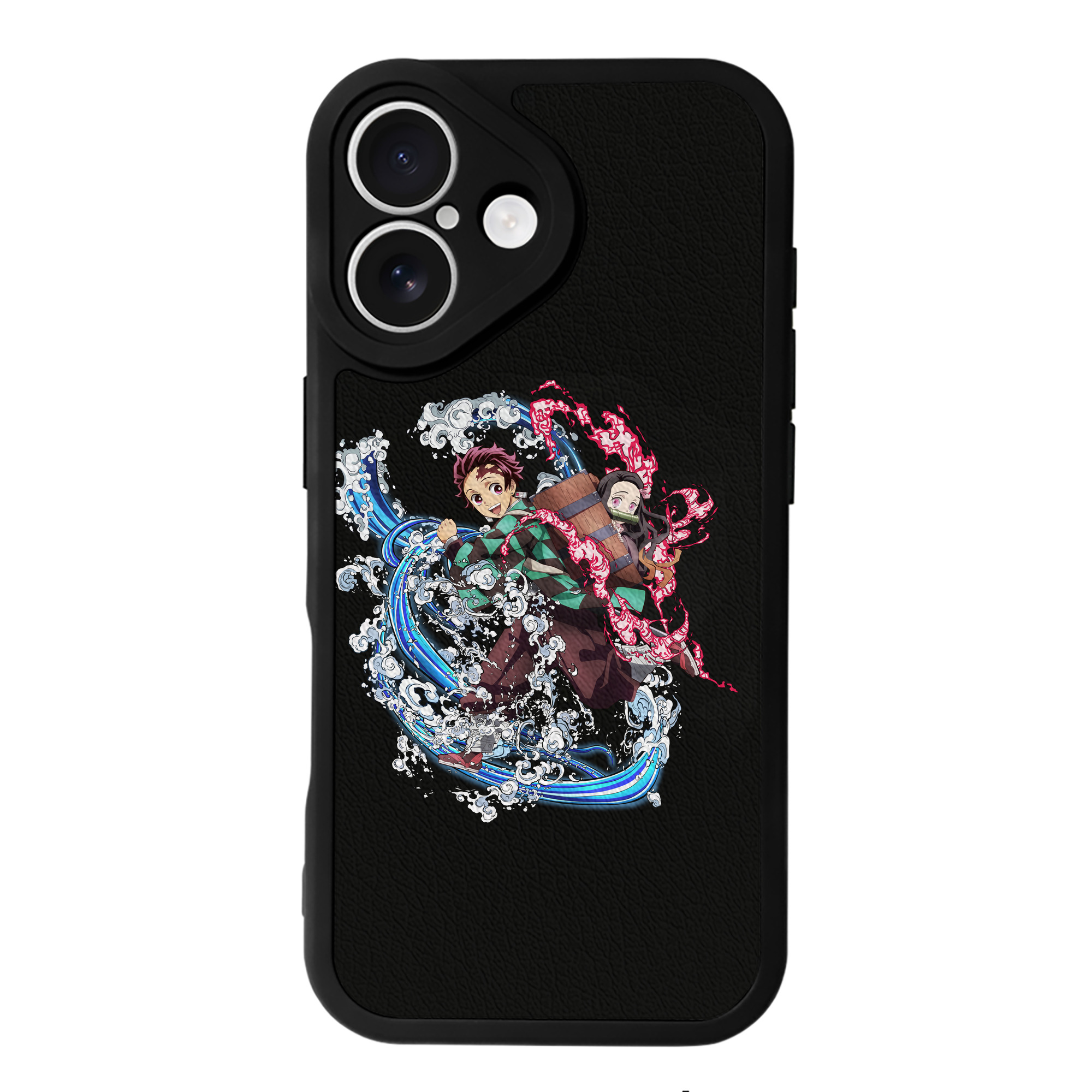 （画像用） 鬼滅の刃（きめつのやいば）竈門 禰󠄀豆子／かまど ねずこ Kamado Nezuko 【iPhone 16シリーズ対応】シリコンスマホケース（レザー調） 材質：シリコン